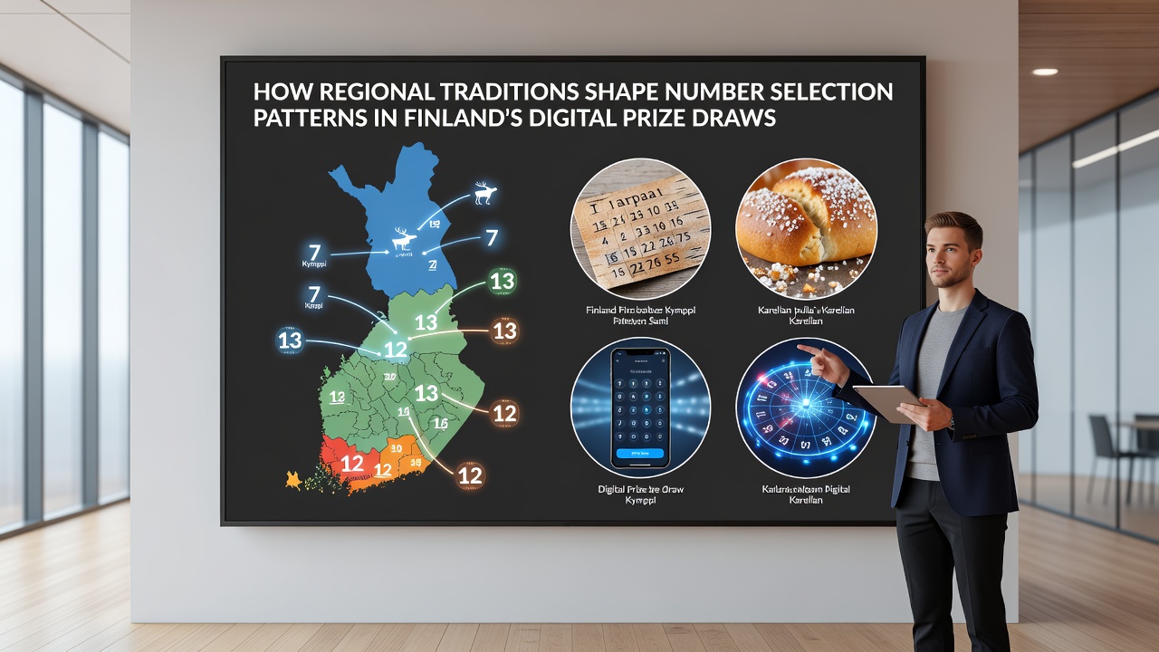 Map of Finland highlighting regional number selection trends in digital lottery systems